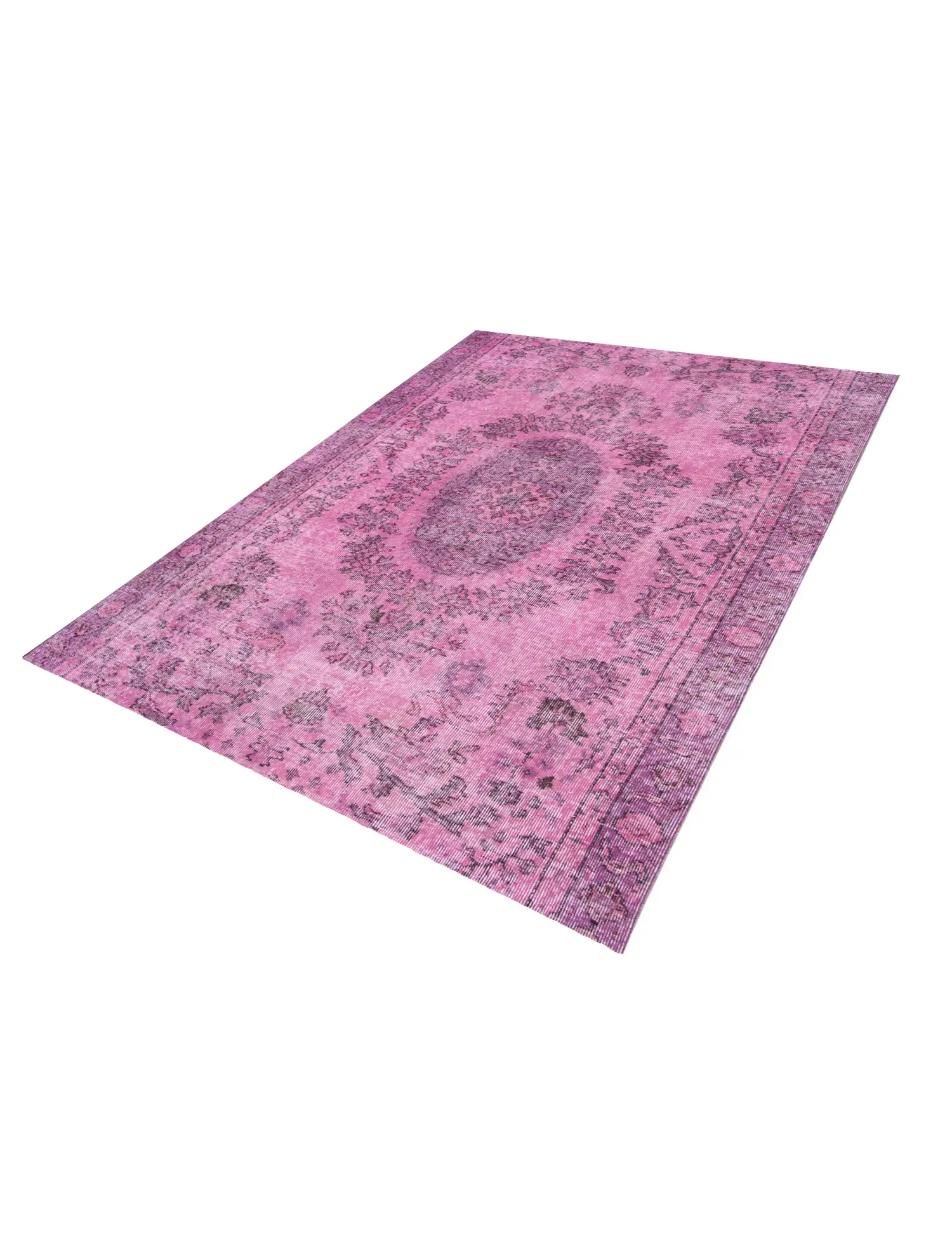Rosa Türkei Vintage Teppich 240 x 163 cm - Einzigartiger handgefertigter Teppich