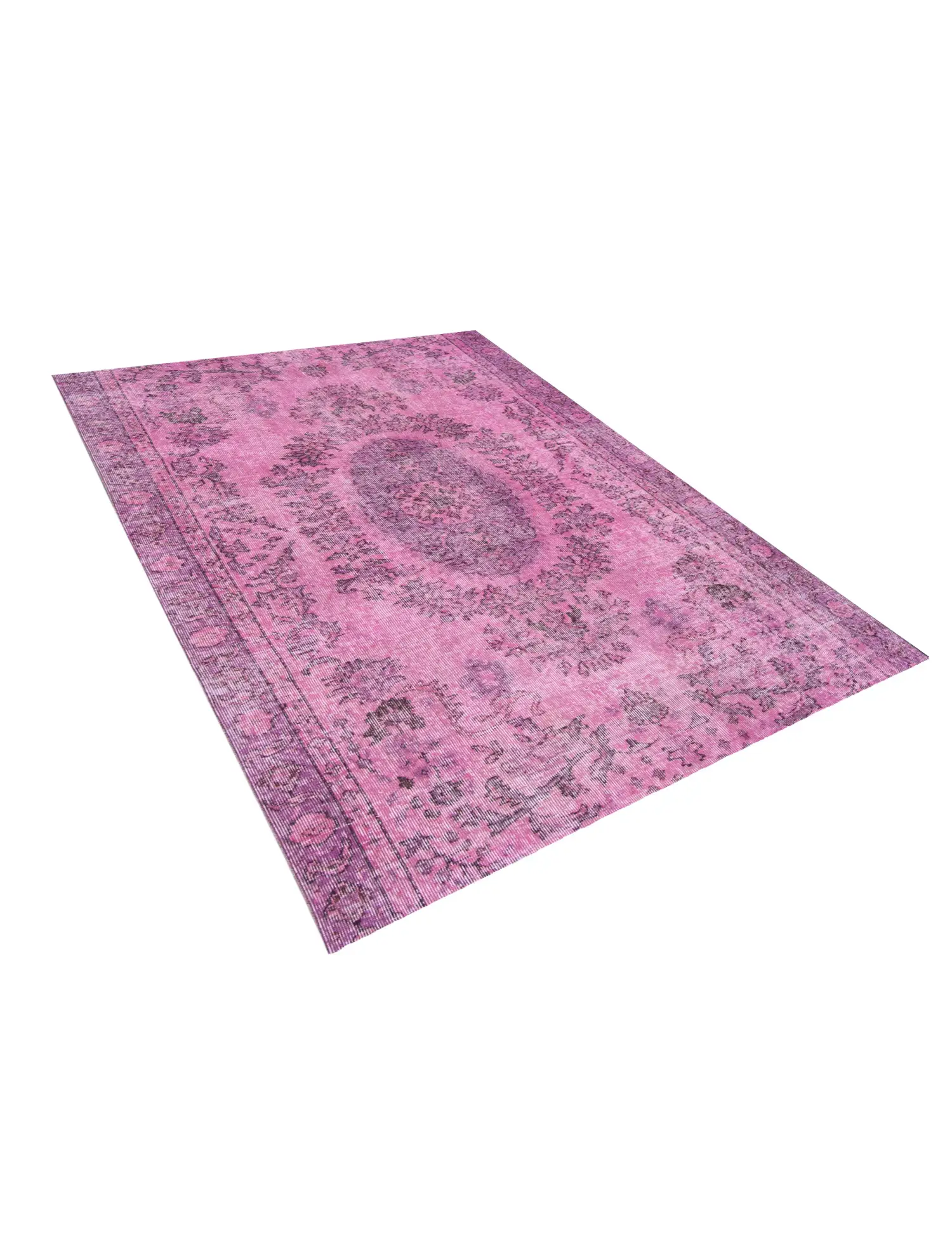 Rosa Türkei Vintage Teppich 240 x 163 cm - Einzigartiger handgefertigter Teppich