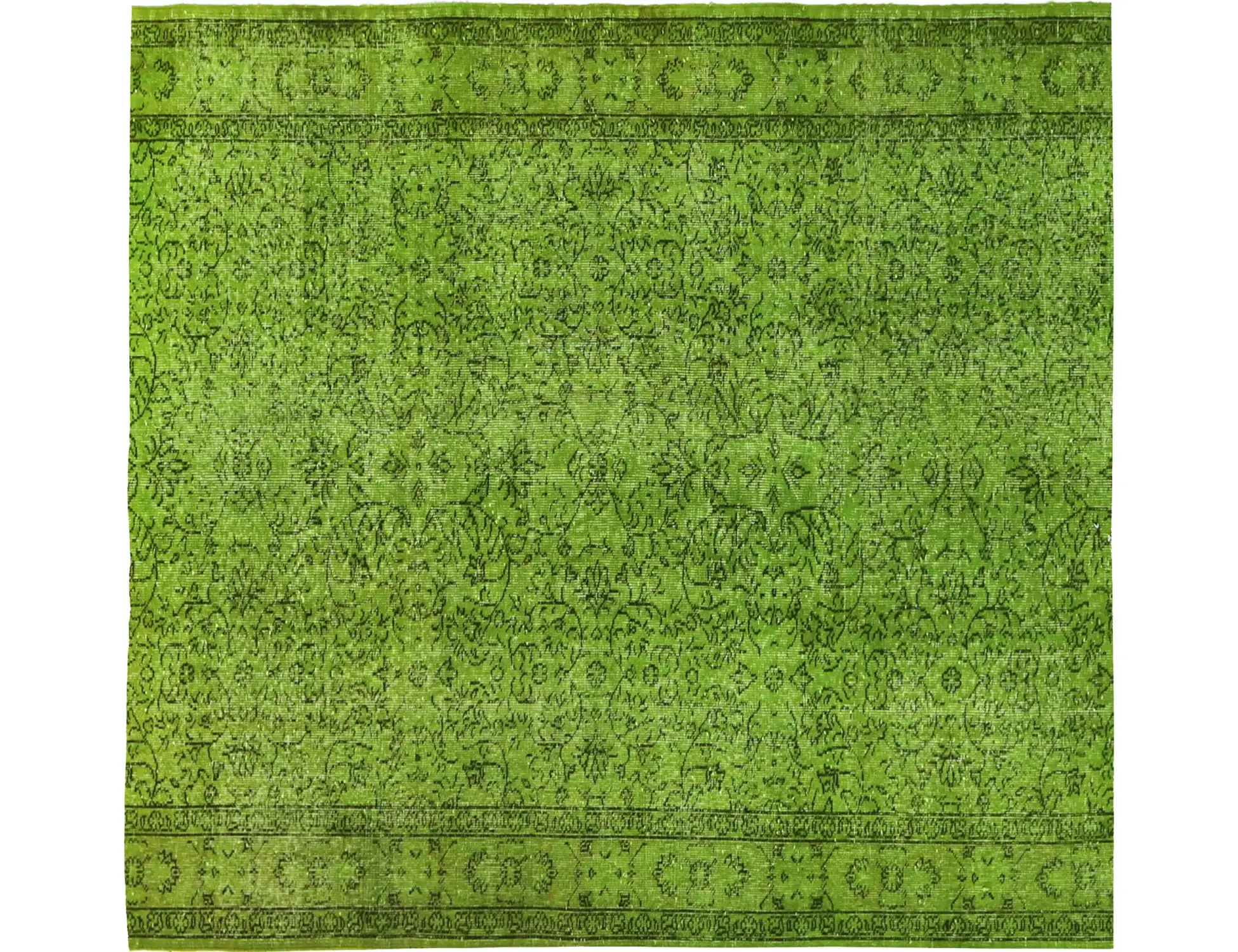 Grün Türkei Vintage Teppich 170 x 170 cm