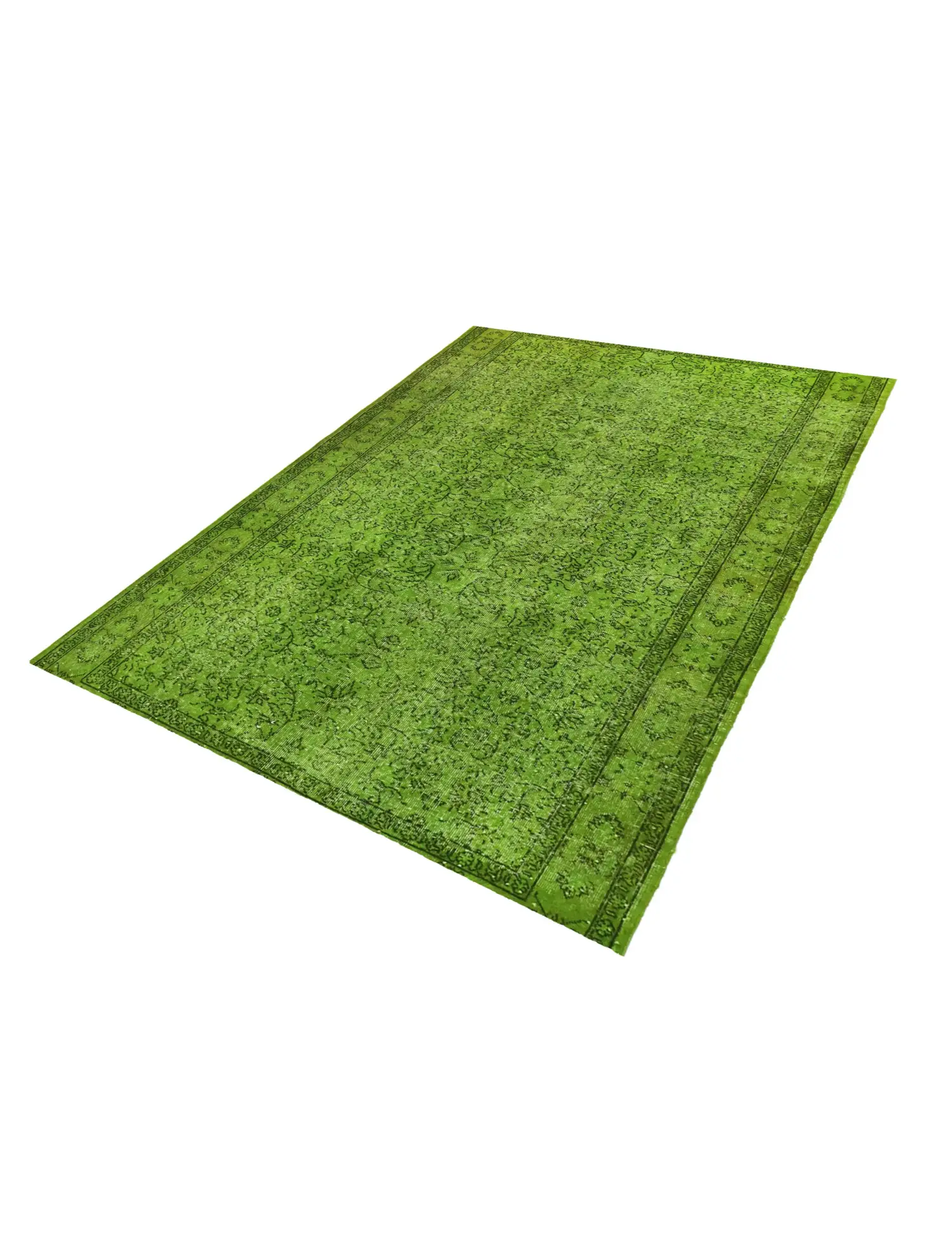 Grün Türkei Vintage Teppich 240 x 170 cm - Einzigartiger handgefertigter Teppich