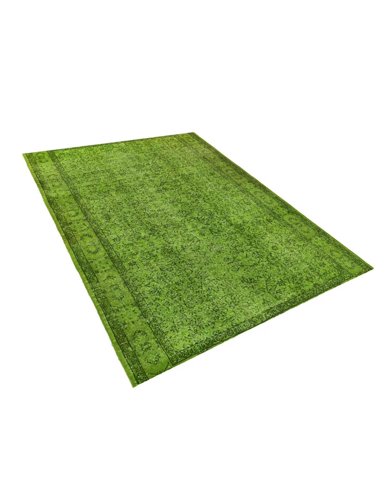 Grün Türkei Vintage Teppich 240 x 170 cm - Einzigartiger handgefertigter Teppich