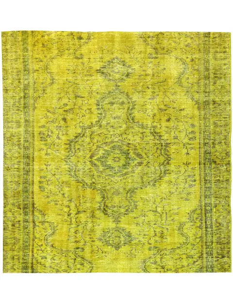 Grön Turkiet vintage matta 156 x 156 cm
