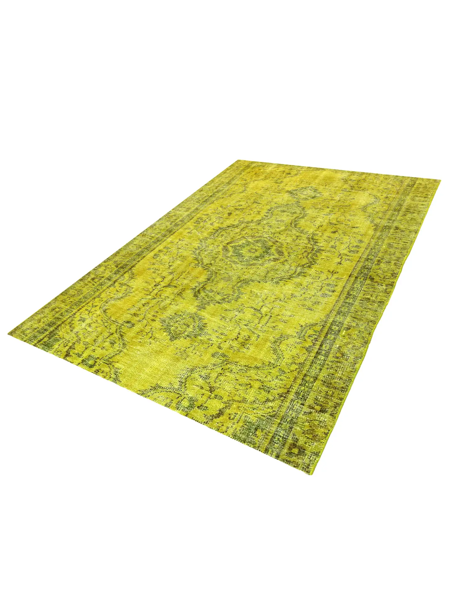Green Turkey Vintage Carpet 220 x 156 cm - Unique Handmade Carpet