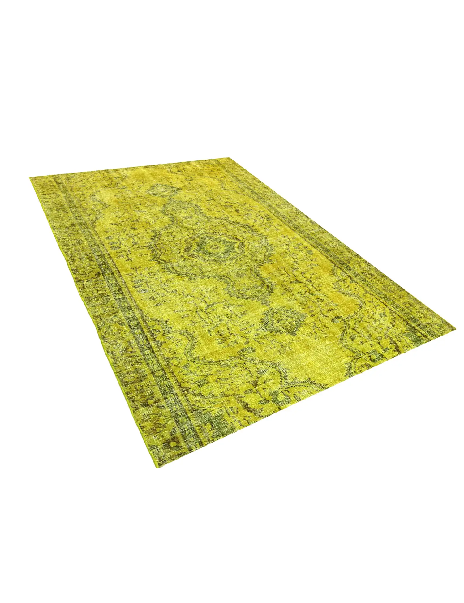 Green Turkey Vintage Carpet 220 x 156 cm - Unique Handmade Carpet