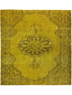 Gelb Türkei Vintage Teppich 142 x 142 cm