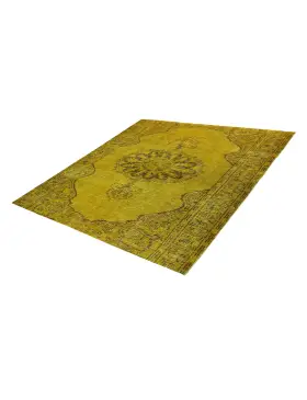 Gelb Türkei Vintage Teppich 142 x 142 cm - view 1