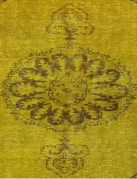 Giallo Turco Tappeto vintage 142 x 142 cm - view 3
