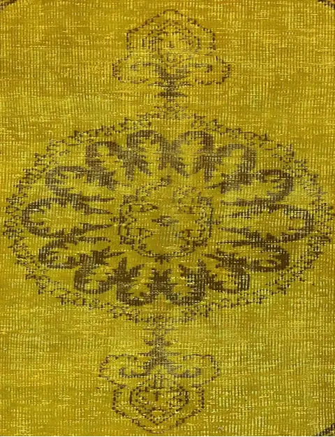 Gelb Türkei Vintage Teppich 142 x 142 cm - view 3
