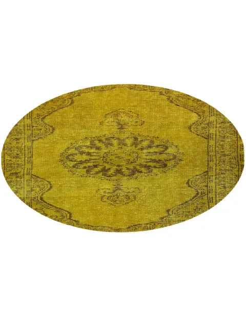 Gelb Türkei Vintage Teppich 142 x 142 cm - view 1