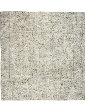 Beige Türkei Vintage Teppich 160 x 160 cm