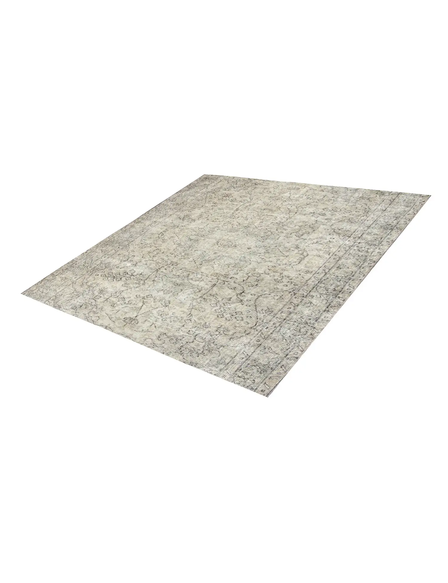Beige Türkei Vintage Teppich 160 x 160 cm - Einzigartiger handgefertigter Teppich