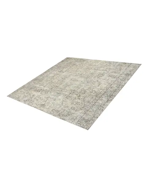 Beige Turkije Vintage Tapijt 160 x 160 cm - view 1