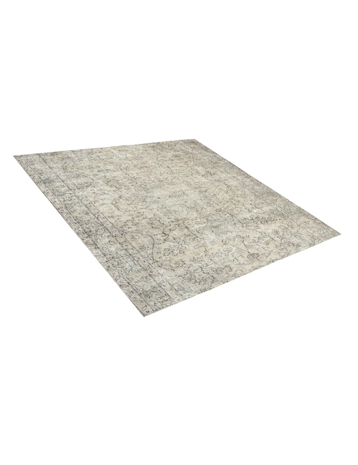 Beige Türkei Vintage Teppich 160 x 160 cm - Einzigartiger handgefertigter Teppich