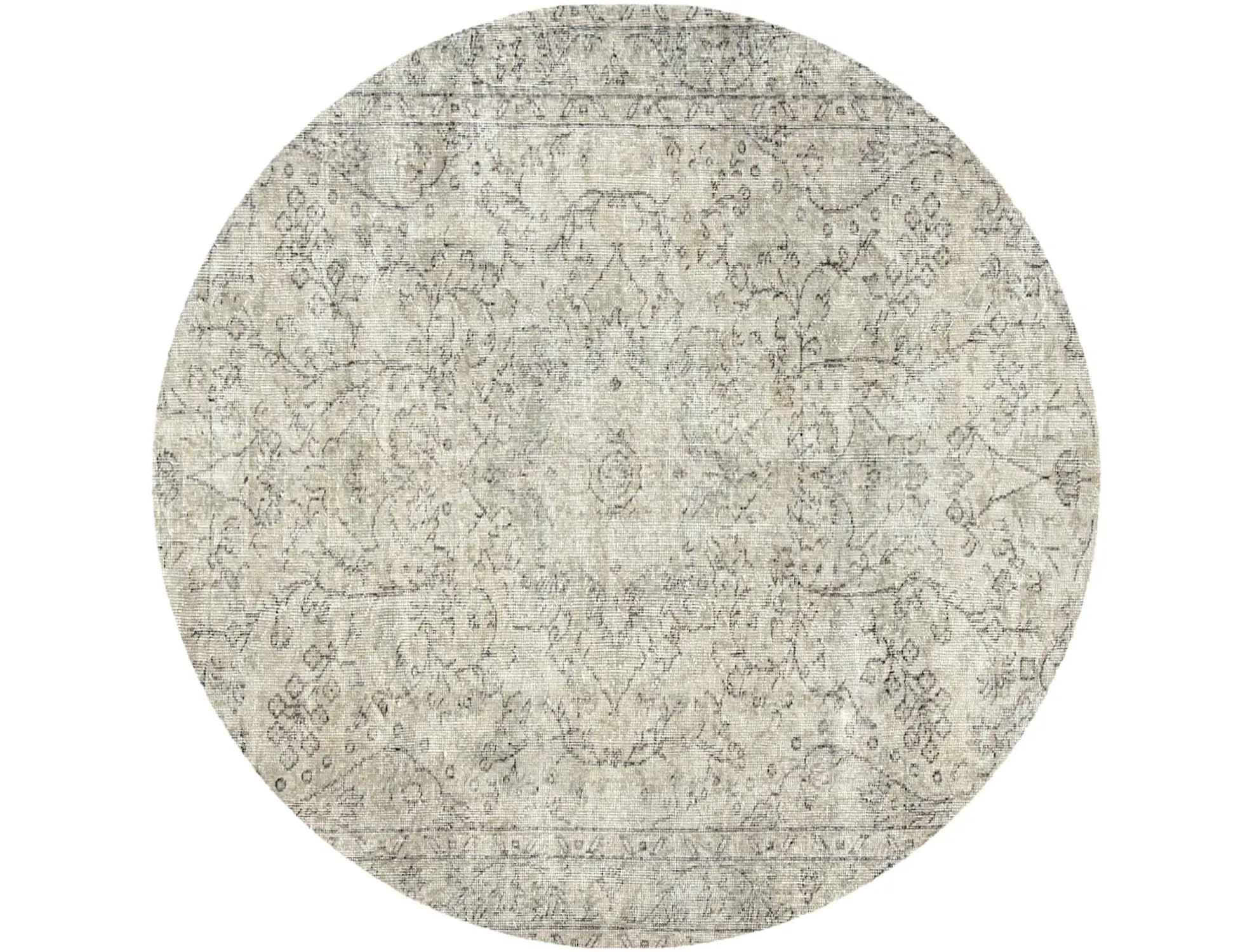 Beige Türkei Vintage Teppich 160 x 160 cm