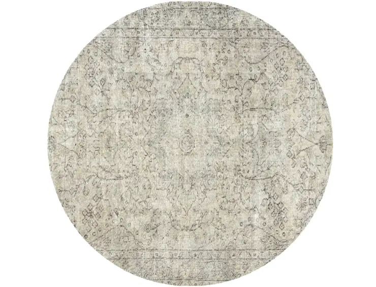 Beige Türkei Vintage Teppich 160 x 160 cm