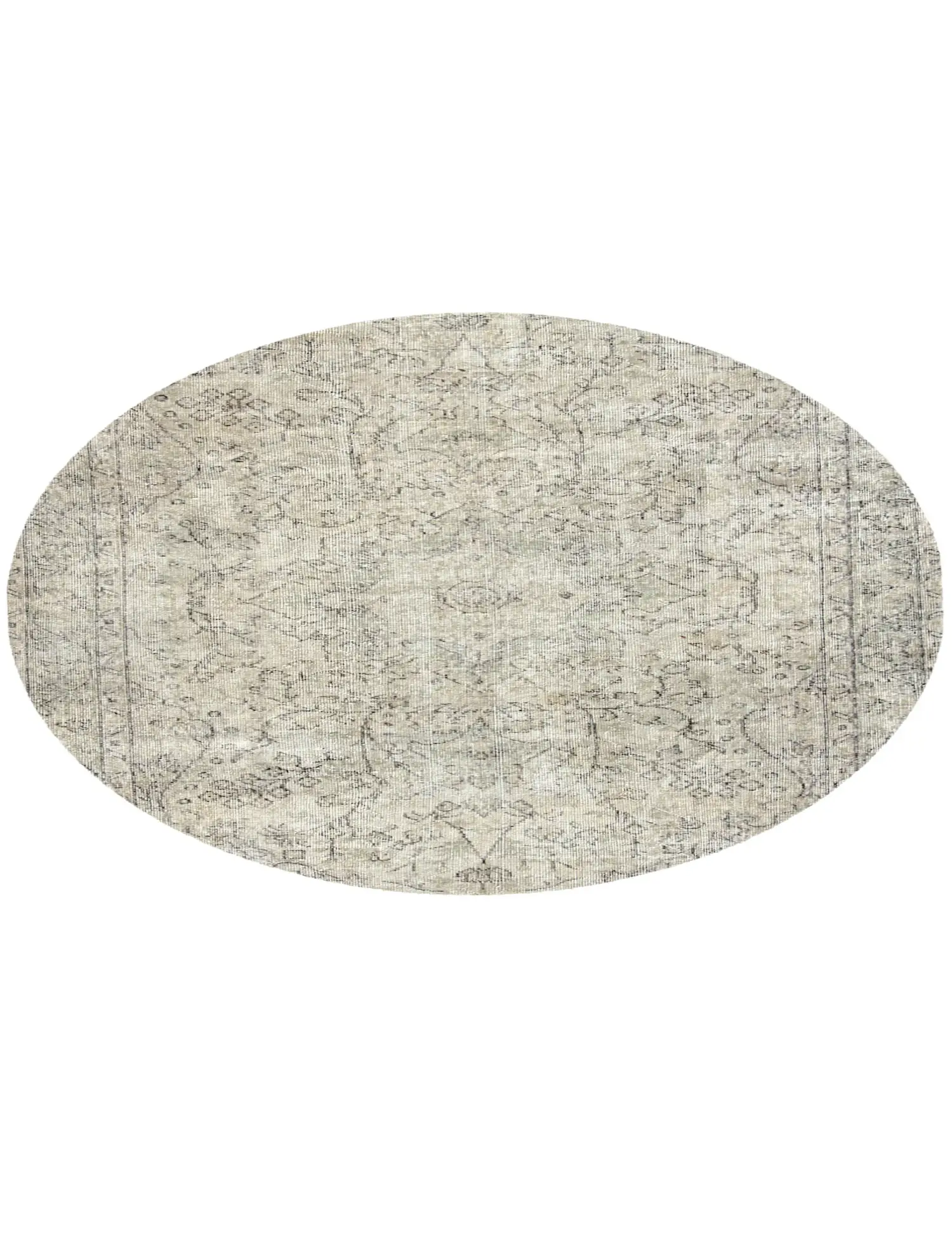 Beige Türkei Vintage Teppich 160 x 160 cm - Einzigartiger handgefertigter Teppich