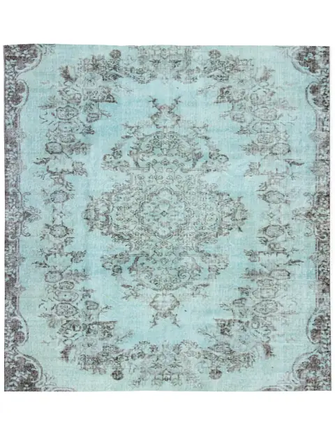 Blauw Turkije Vintage Tapijt 163 x 163 cm