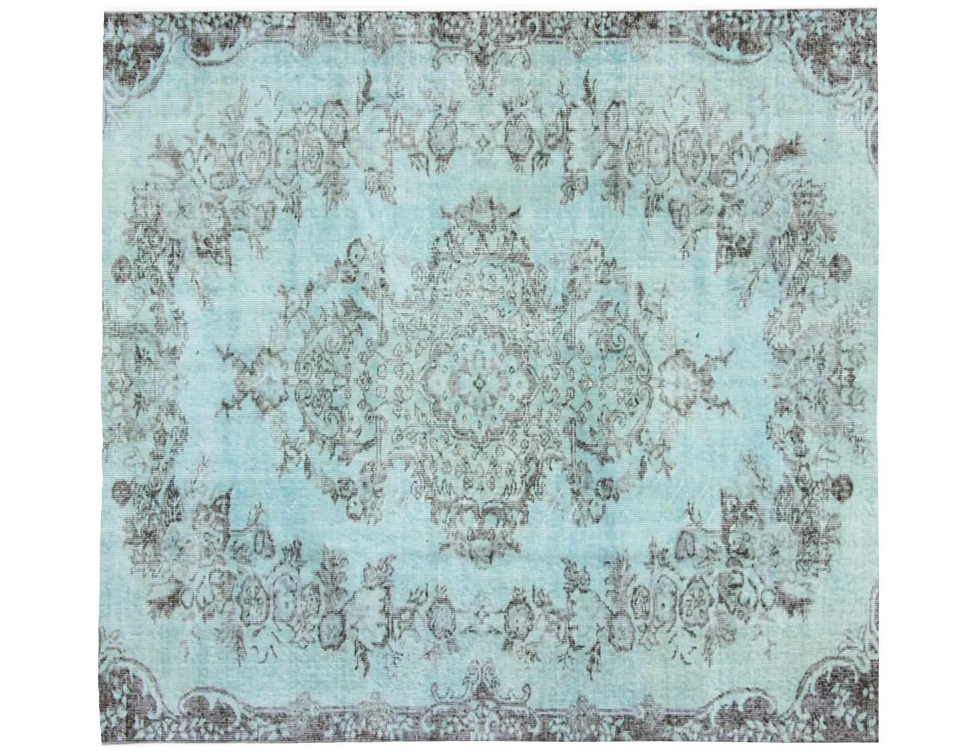Blau Türkei Vintage Teppich 163 x 163 cm