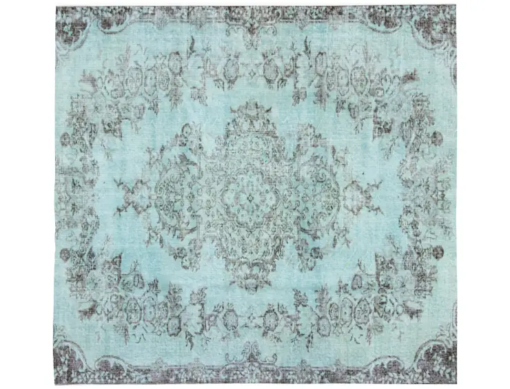 Blau Türkei Vintage Teppich 163 x 163 cm