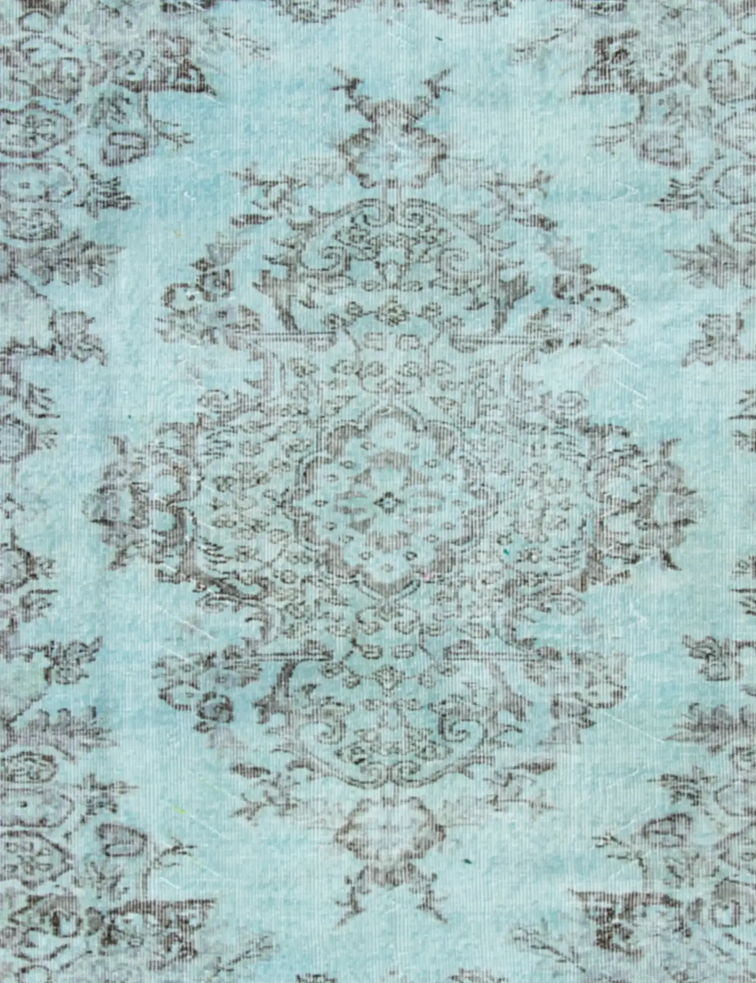 Blau Türkei Vintage Teppich 163 x 163 cm - Einzigartiger handgefertigter Teppich