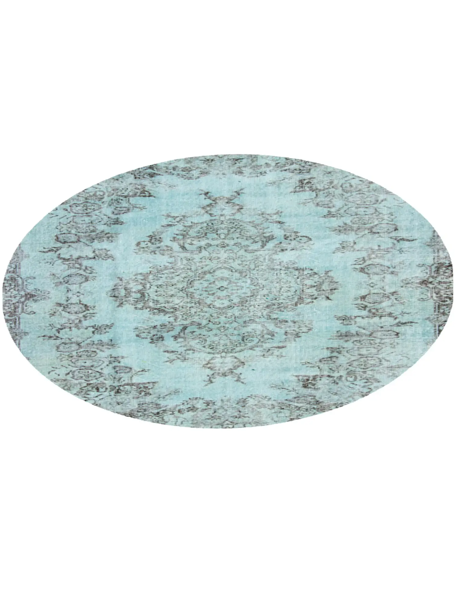Blau Türkei Vintage Teppich 163 x 163 cm - Einzigartiger handgefertigter Teppich