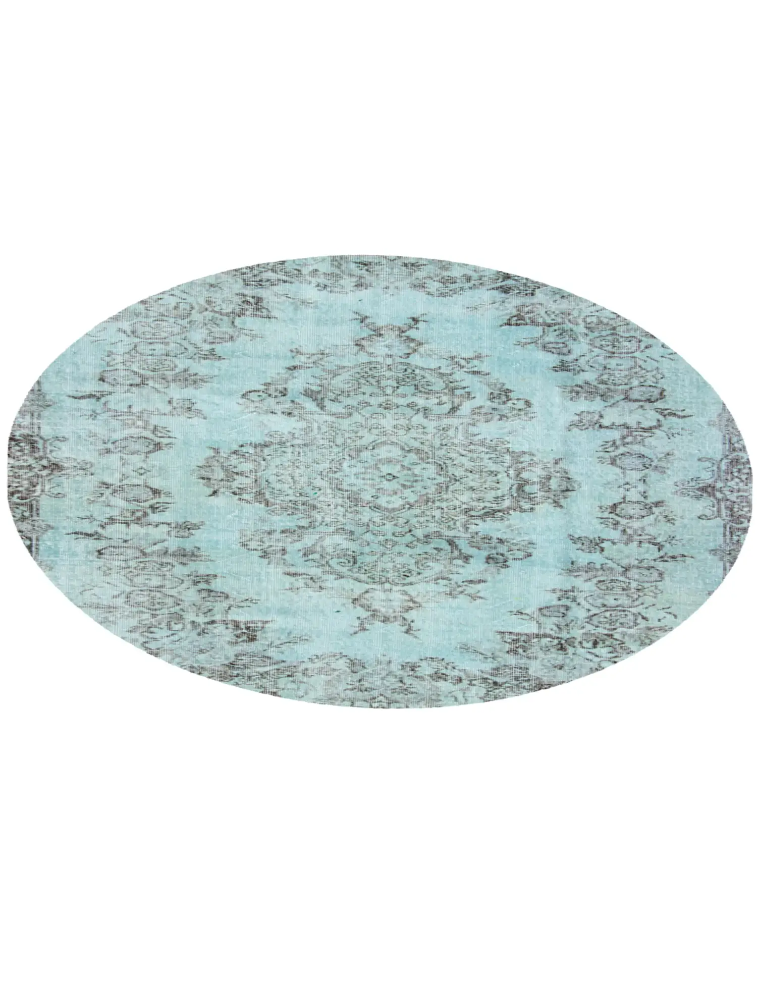 Blau Türkei Vintage Teppich 163 x 163 cm - Einzigartiger handgefertigter Teppich