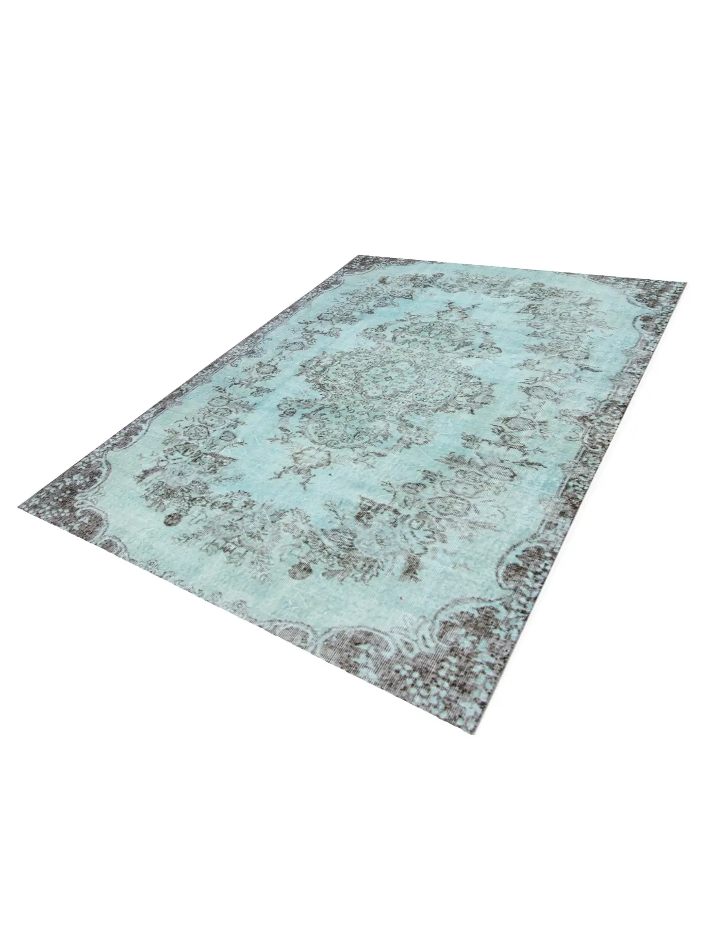 Blau Türkei Vintage Teppich 230 x 163 cm - Einzigartiger handgefertigter Teppich