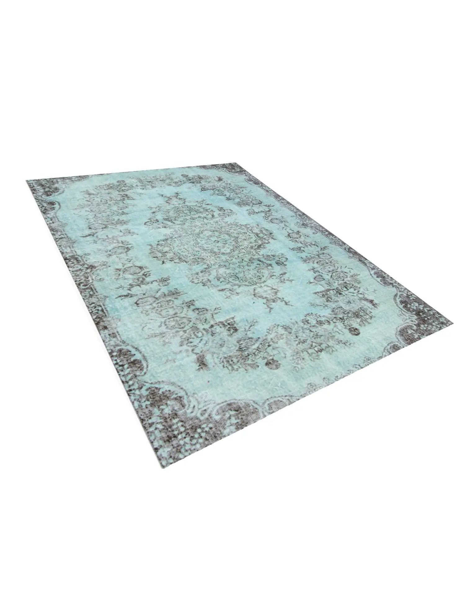 Blau Türkei Vintage Teppich 230 x 163 cm - Einzigartiger handgefertigter Teppich