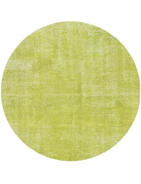 Grön Turkiet vintage matta 140 x 140 cm