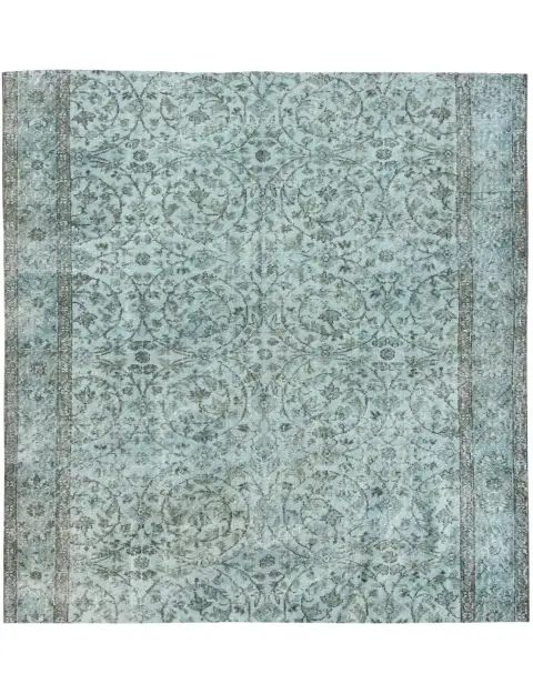 Blå Turkiet vintage matta 172 x 172 cm