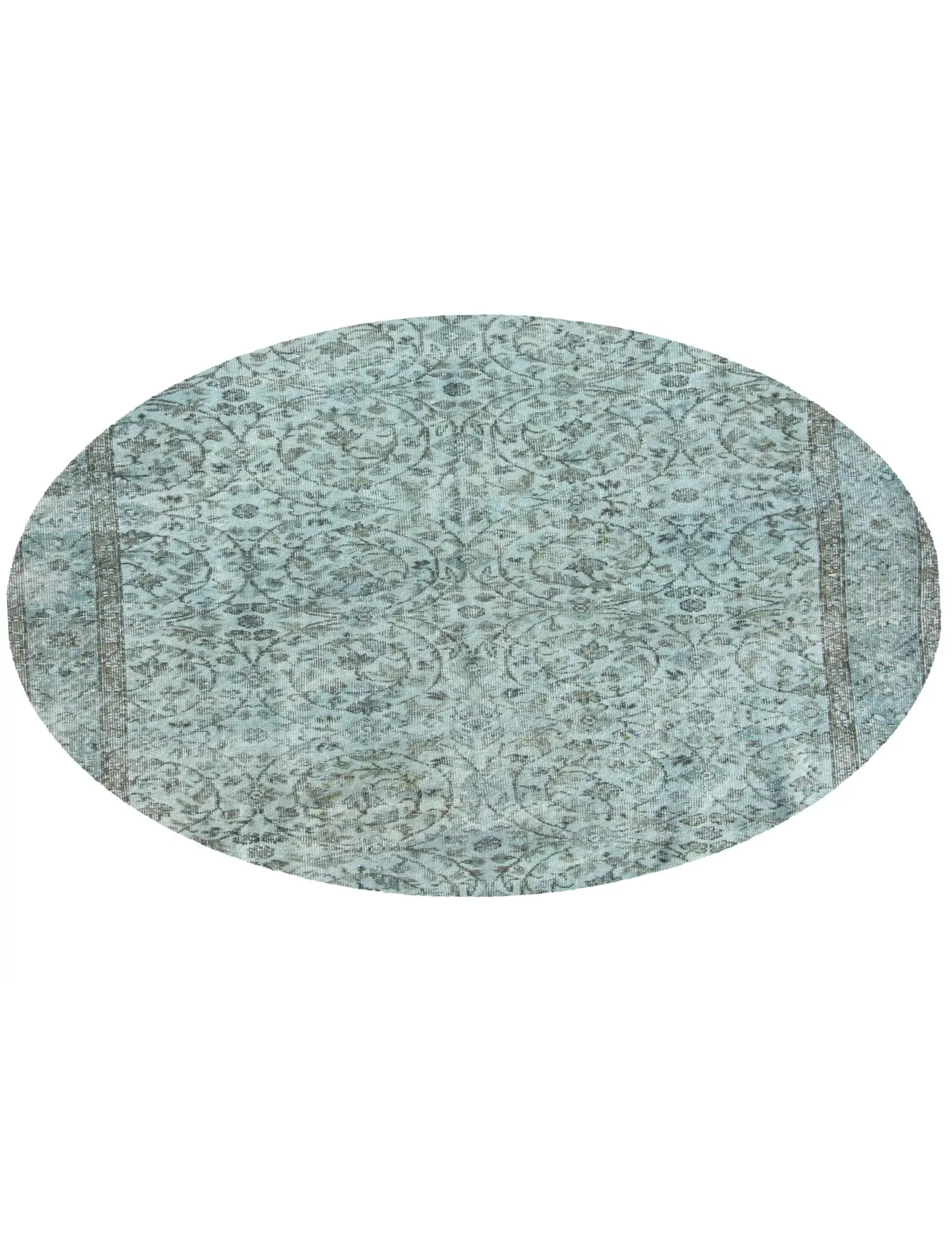 Blau Türkei Vintage Teppich 172 x 172 cm - Einzigartiger handgefertigter Teppich
