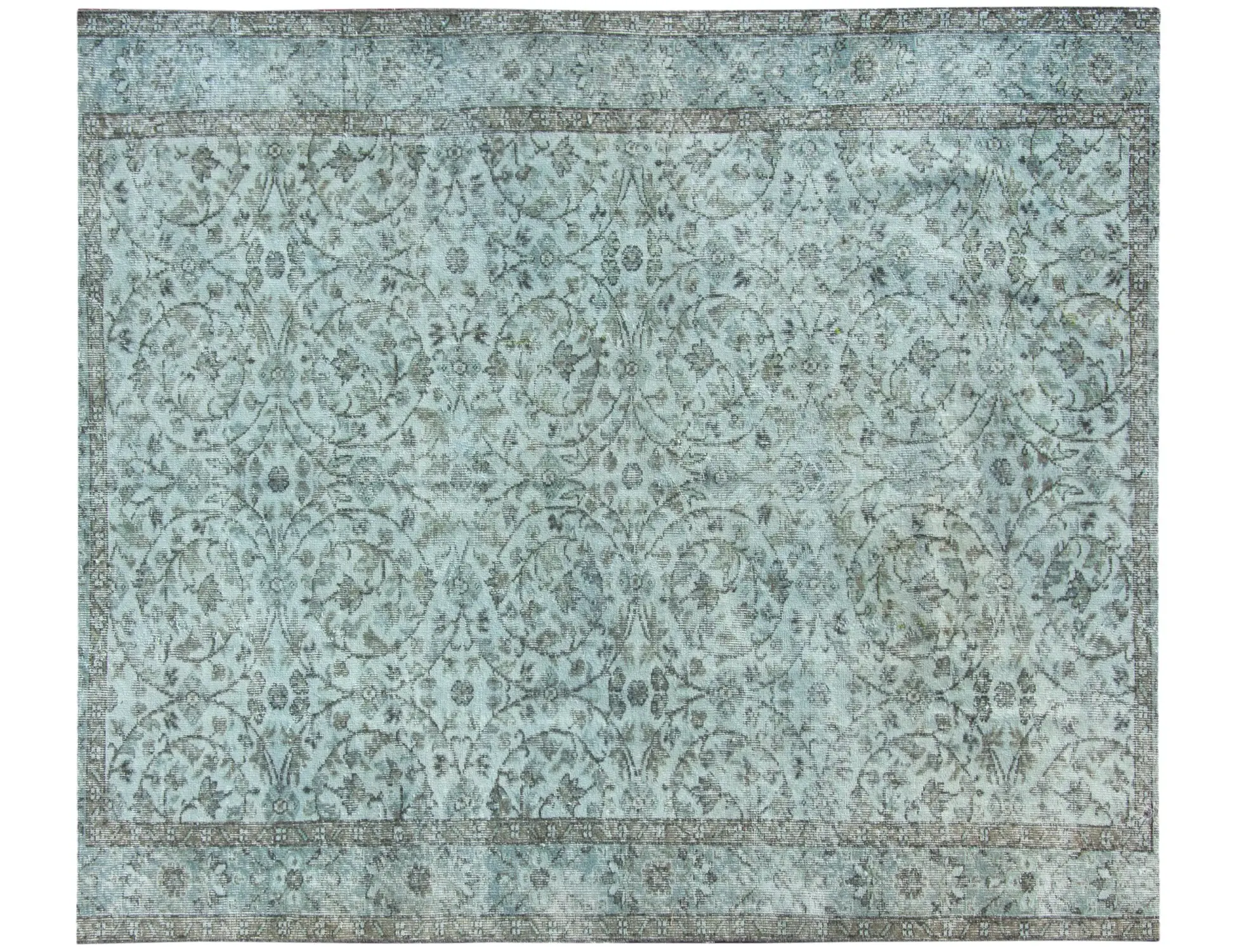 Blau Türkei Vintage Teppich 240 x 172 cm - Einzigartiger handgefertigter Teppich