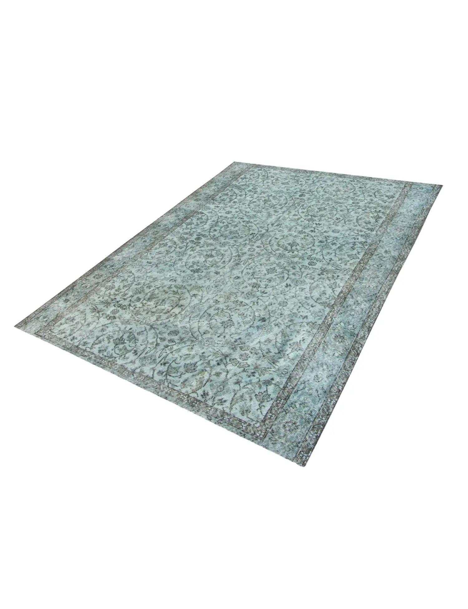Blau Türkei Vintage Teppich 240 x 172 cm - Einzigartiger handgefertigter Teppich