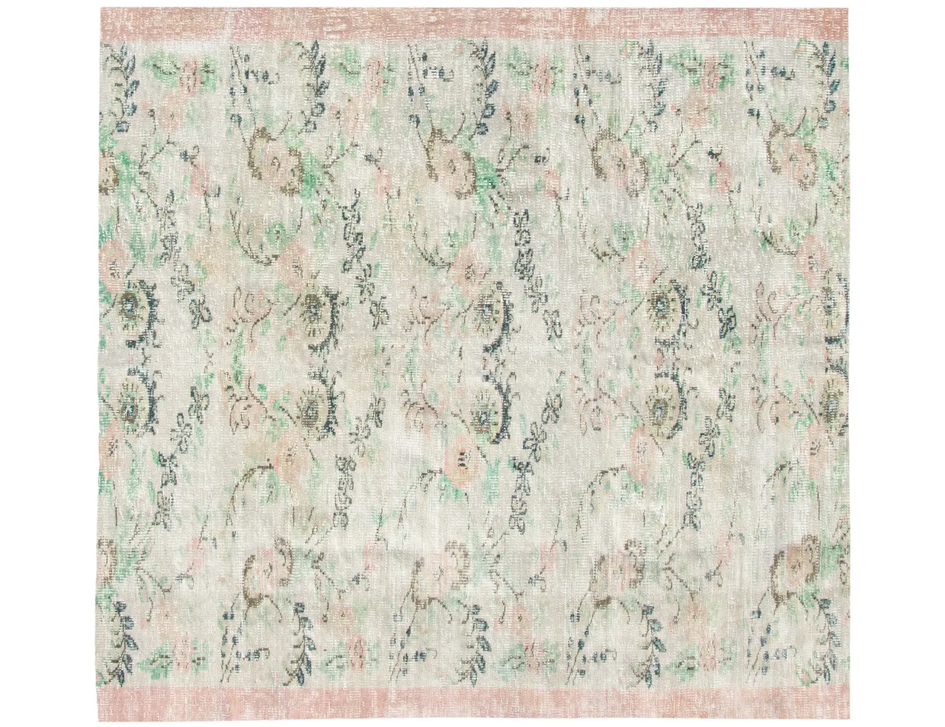 Beige Türkei Vintage Teppich 178 x 178 cm