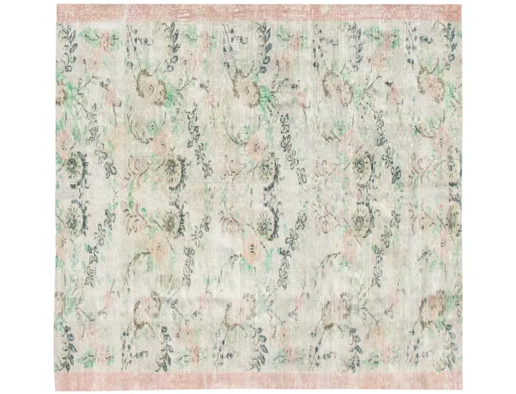 Beige Türkei Vintage Teppich 178 x 178 cm