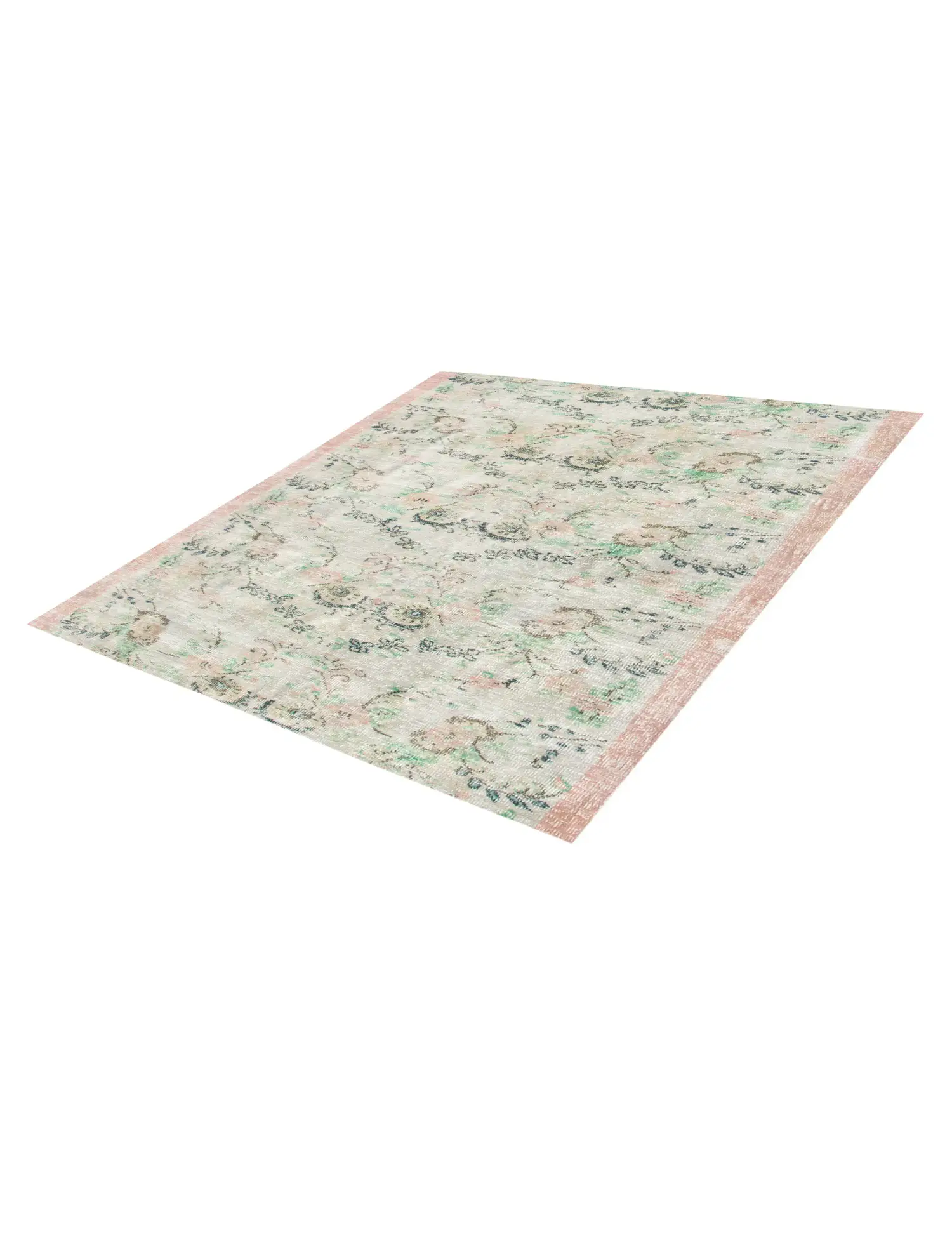 Beige Türkei Vintage Teppich 178 x 178 cm - Einzigartiger handgefertigter Teppich