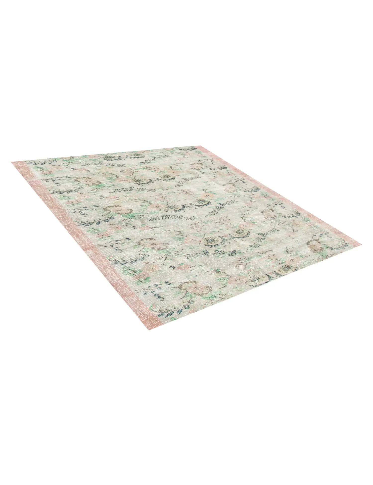 Beige Türkei Vintage Teppich 178 x 178 cm - Einzigartiger handgefertigter Teppich