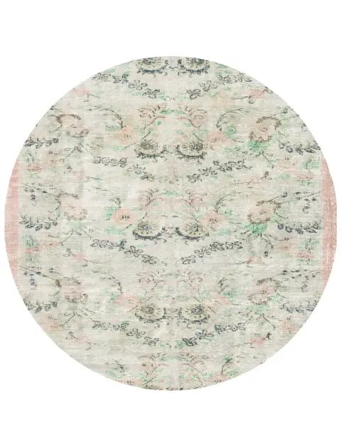 Beige Turkije Vintage Tapijt 178 x 178 cm