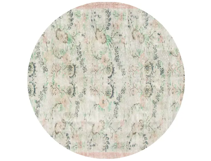Beige Türkei Vintage Teppich 178 x 178 cm