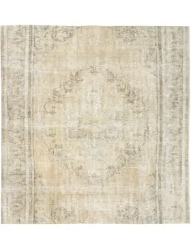 Beige Türkei Persischer Vintage Teppich 162 x 162 cm
