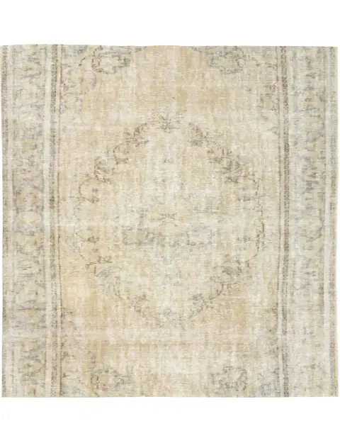 Beige Turkiet Persisk vintage matta 162 x 162 cm