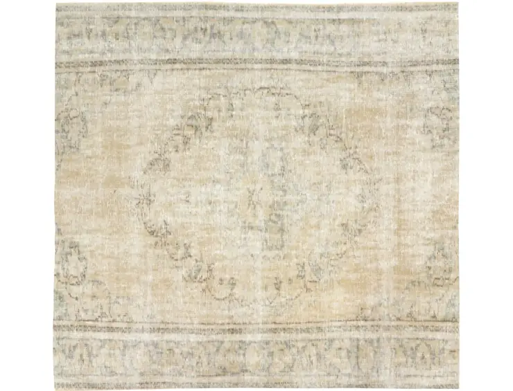 Beige Türkei Persischer Vintage Teppich 162 x 162 cm