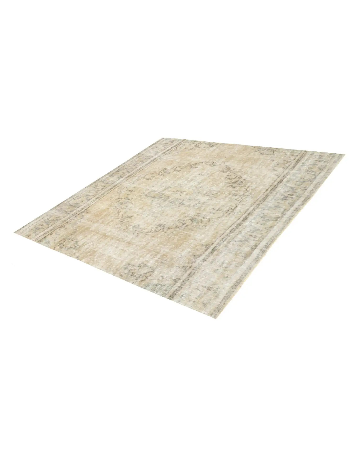 Beige Turkey Persian Vintage Carpet 162 x 162 cm - Unique Handmade Carpet