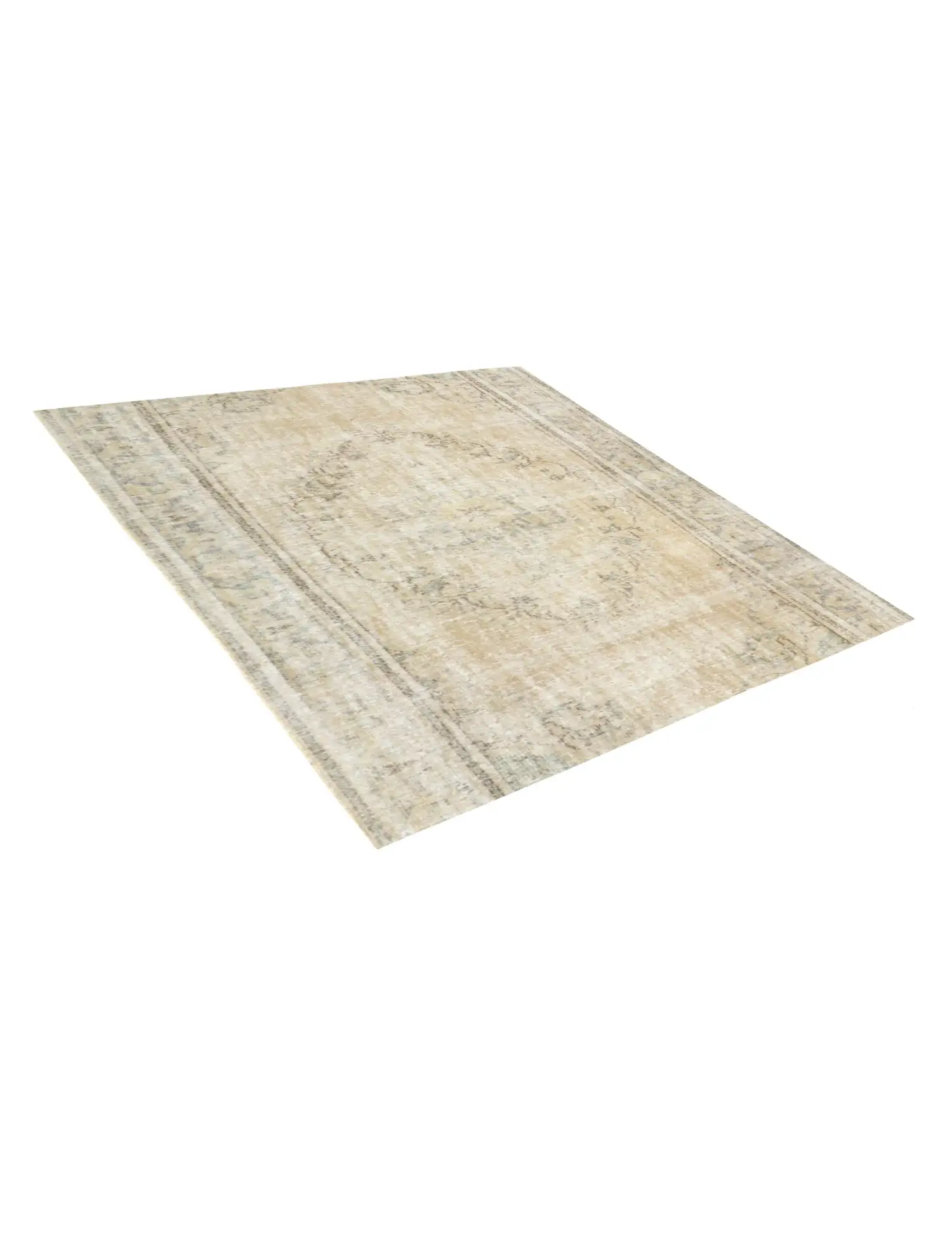 Beige Turkey Persian Vintage Carpet 162 x 162 cm - Unique Handmade Carpet