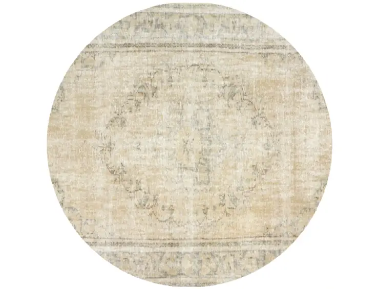 Beige Türkei Persischer Vintage Teppich 162 x 162 cm