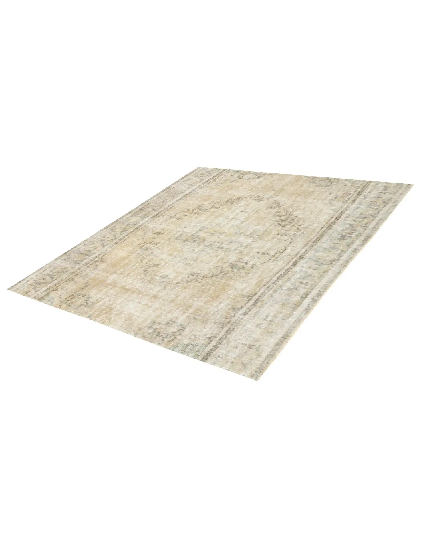 Beige Türkei Persischer Vintage Teppich 162 x 162 cm - Einzigartiger handgefertigter Teppich
