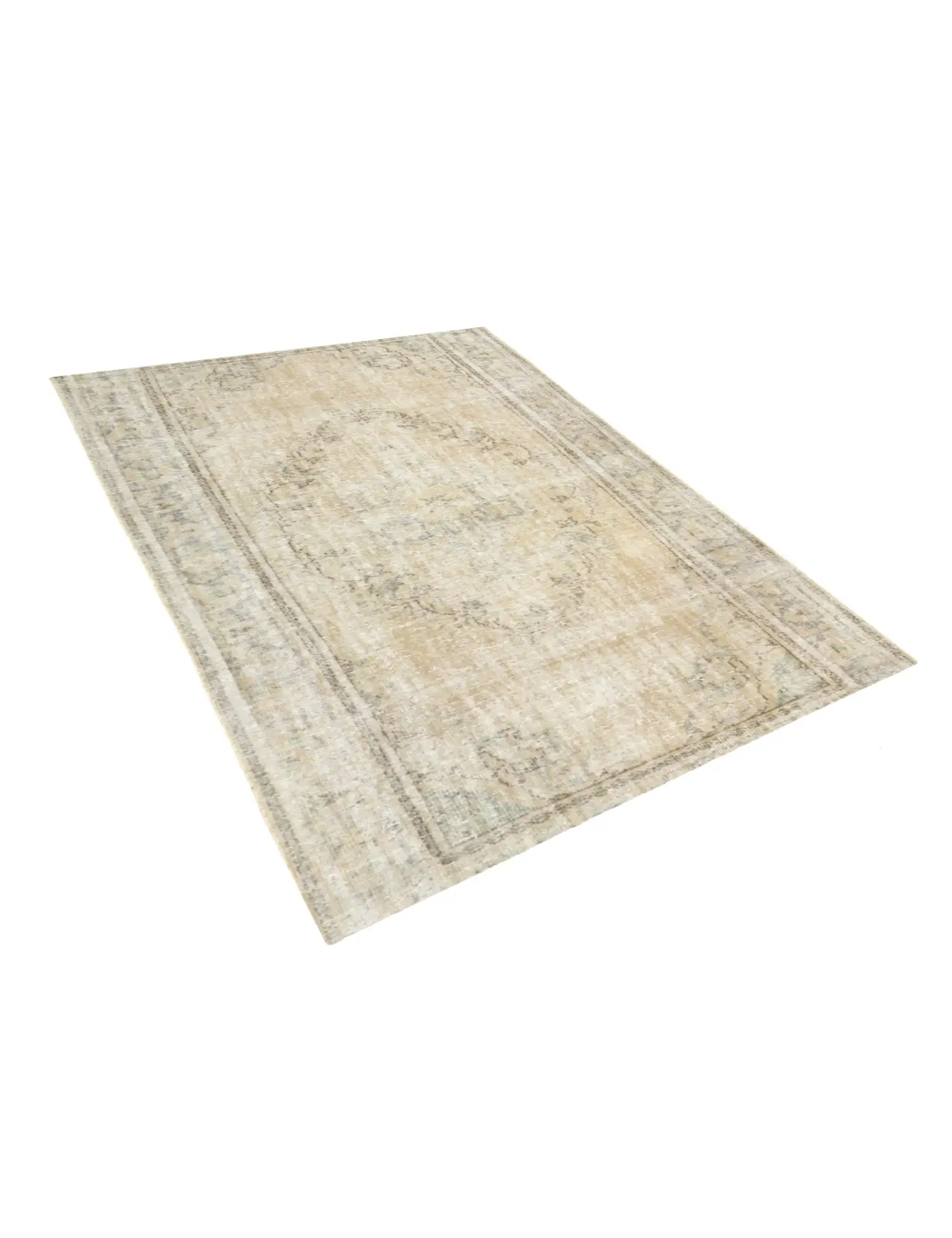Beige Türkei Persischer Vintage Teppich 240 x 162 cm - Einzigartiger handgefertigter Teppich