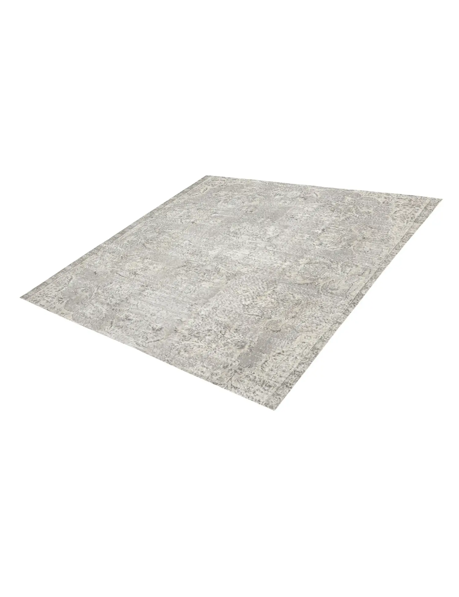 Grau Türkei Persischer Vintage Teppich 205 x 205 cm - Einzigartiger handgefertigter Teppich