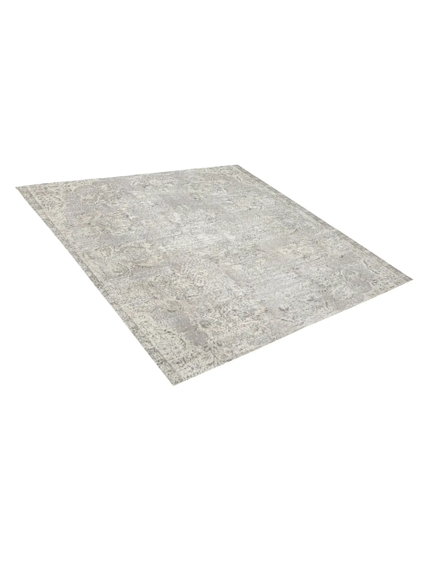 Grau Türkei Persischer Vintage Teppich 205 x 205 cm - Einzigartiger handgefertigter Teppich