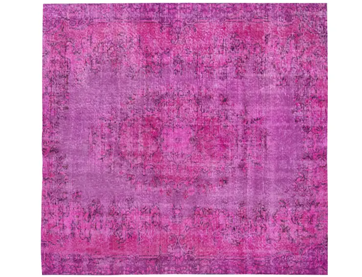 Lila Türkei Vintage Teppich 192 x 192 cm